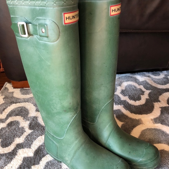 Hunter Shoes - Matte green Hunter boots